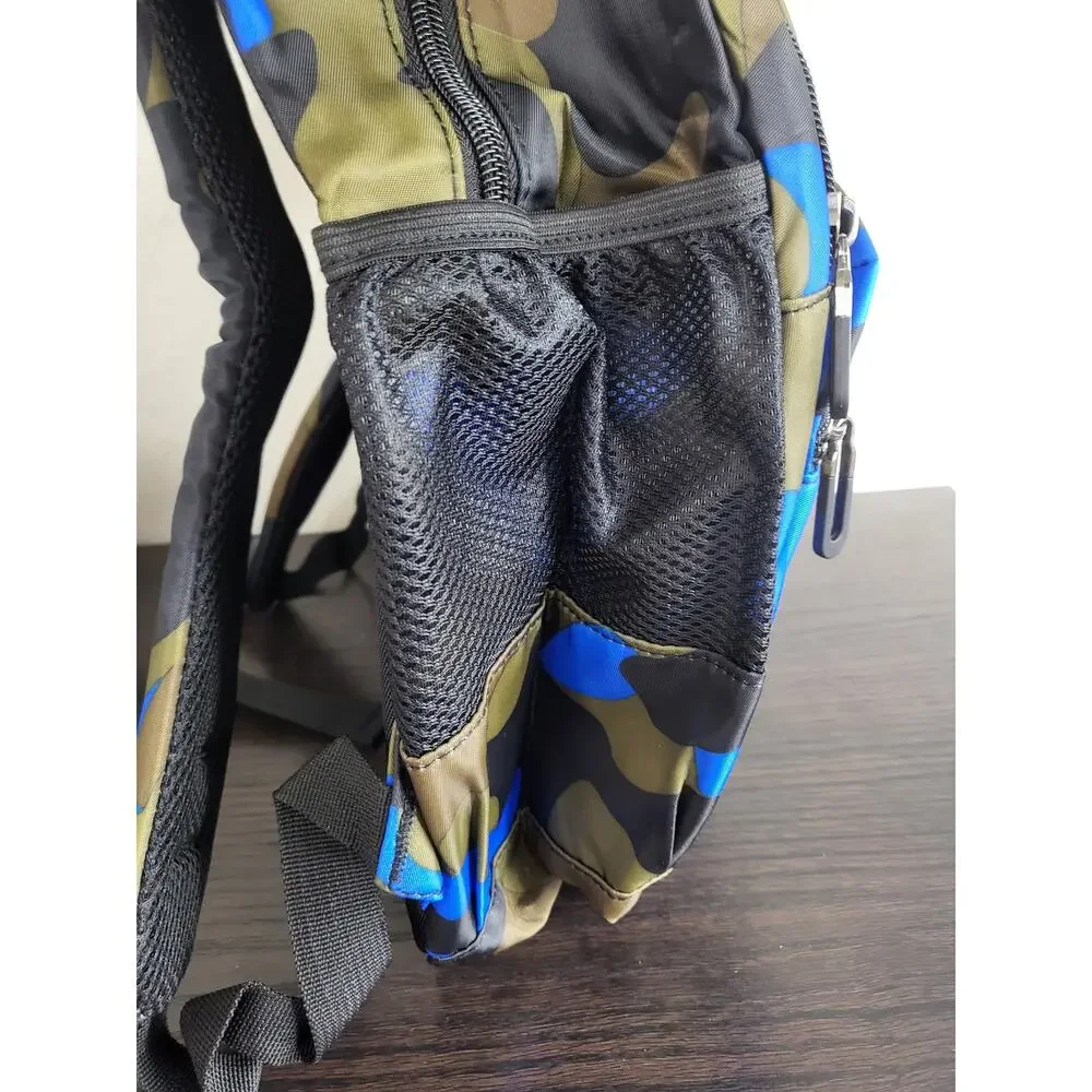 Blue Camouflage Backpack Lightweight Water Resistant School Hiking Travel NEW